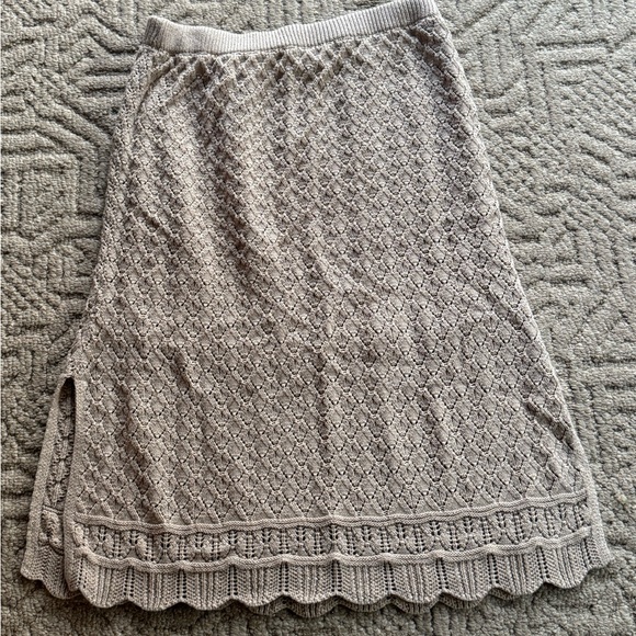 LC Lauren Conrad Crocheted Cream Midi Skirt - Picture 2 of 3
